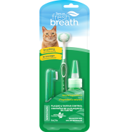 TropiClean Fresh Breath Oral Care Brushing Kit for Cats 2oz