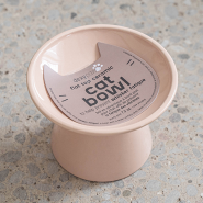 Dexypaws Cat Flat Top Ceramic Bowl Blush Pink