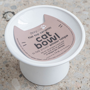 Dexypaws Cat Flat Top Ceramic Bowl White