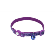 SafeCat Jewel Bkl Adj Collar w/Glitter Purple 12"