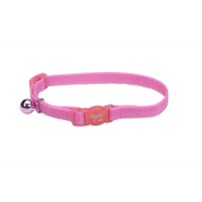 SafeCat Adj Nyl Bkwy Collar Bright Pink 12"