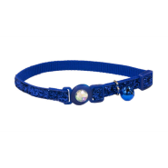 SafeCat Jewel Bkl Adj Collar w/Glitter Blue 12"