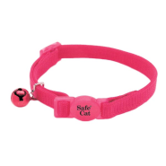 SafeCat Adj Nyl Bkwy Collar Pink Flamingo 12"