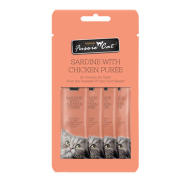Fussie Cat Treats Premium Sardine w/Chkn Puree 4/0.5oz