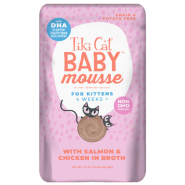 Tiki Cat Baby Mousse Salmon&Chicken 12/2.4oz Pouch