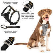 Kurgo Dog Enhanced Strength Tru-Fit Car Harness Charcoal Med