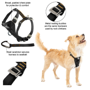 Kurgo Dog Enhanced Strength Tru-Fit Car Harness Black Small