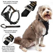 Kurgo Dog Enhanced Strength Tru-Fit Car Harness Black Large