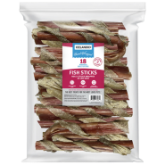 Icelandic+ Dog Beef Bully Stick Wrapped w/Fish Skin 6" 18pk