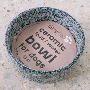Dexypaws Dog Ceramic Bowl Salt & Pepper 8" 50oz