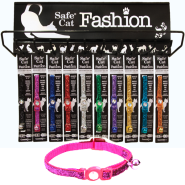 SafeCat Jewel Buckle Cat Collar wGlitter Overlay Display