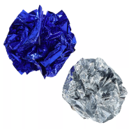 Coastal Turbo Cat Toy Krinkle Ball Blue/Silver 2pk