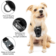 Kurgo Dog Tru-Fit Smart Walking Harness Black Small